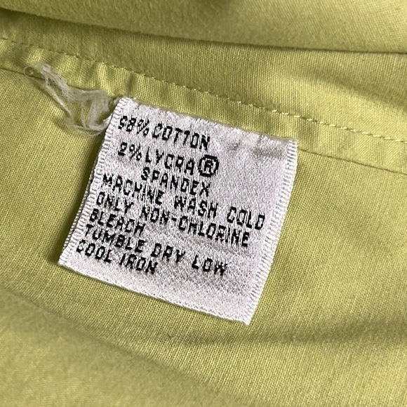 TALBOTS STRETCH SMALL LIME GREEN BUTTON FRONT SHIRT - Picture 6 of 6
